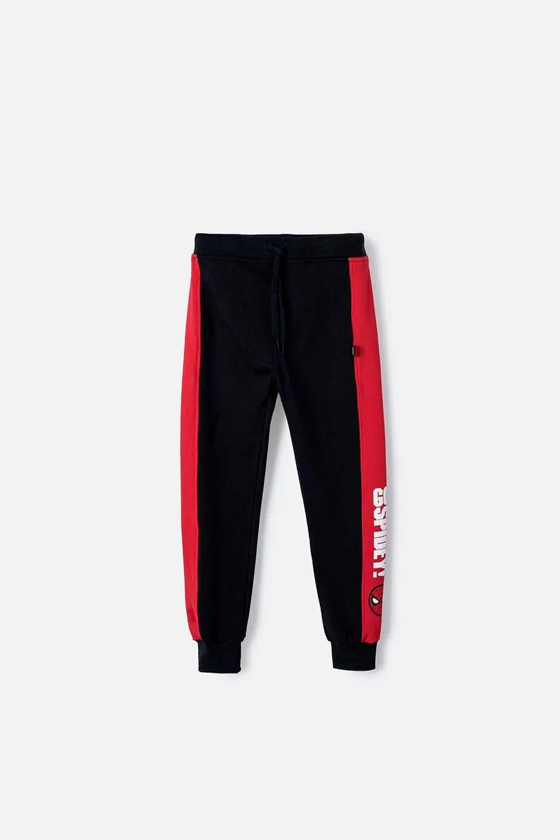 Jogger de Spiderman negro y rojo con cintura elástica para niño