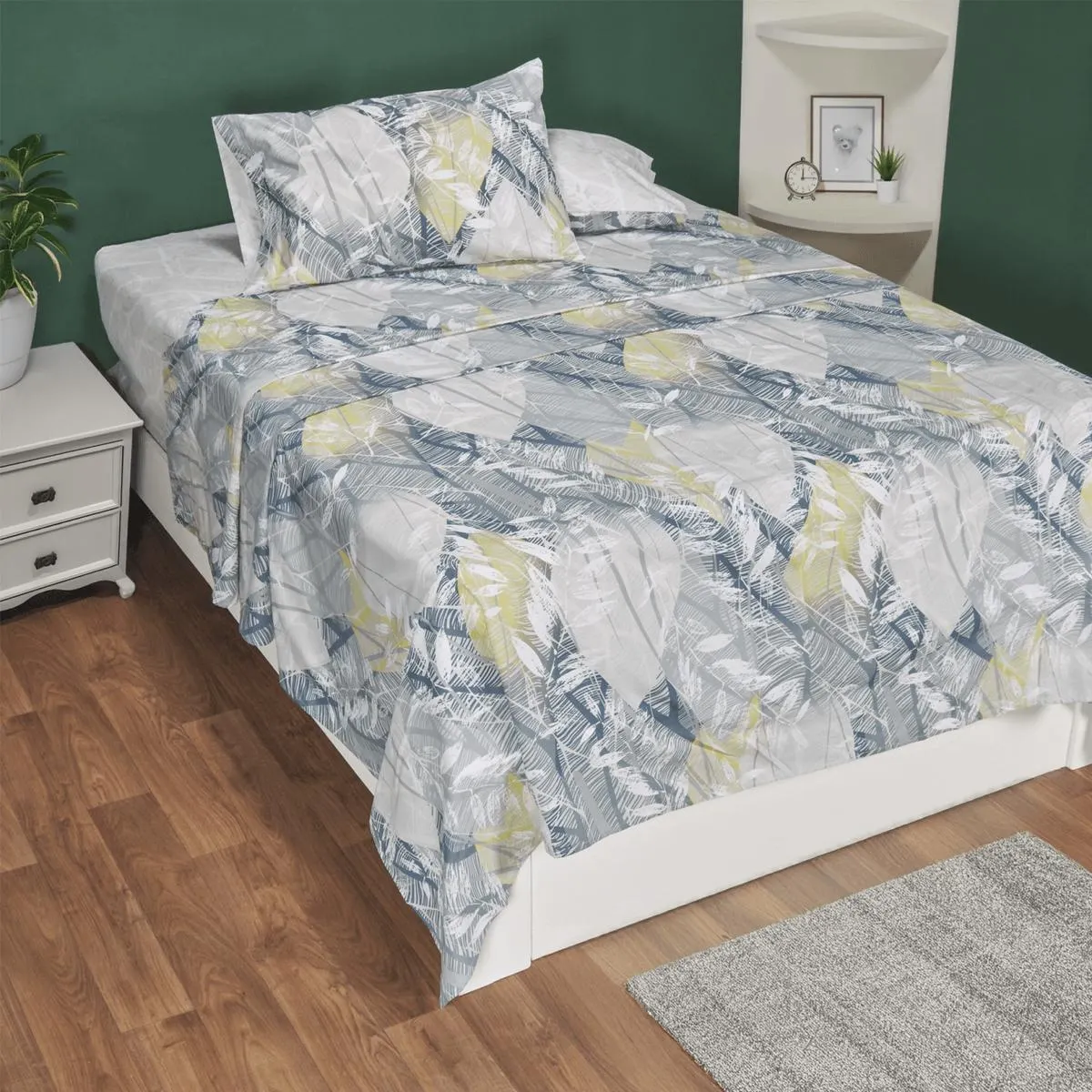 Juego de sábanas en tela 144 hilos estampado naturalis