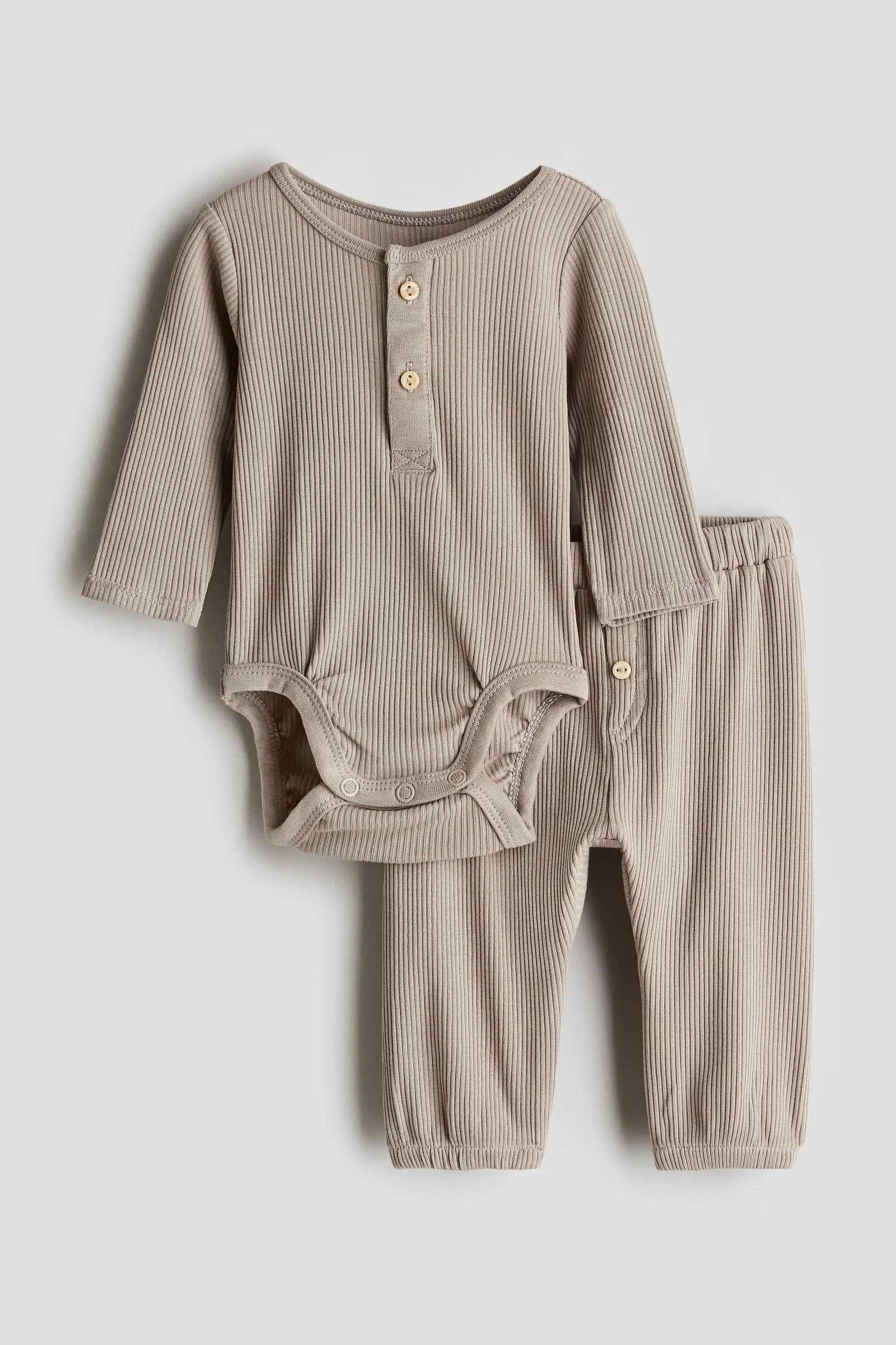 Conjunto de 2 piezas en punto de algodón - H&M Colombia | Moda online, ropa de Mujer, Hombre, Bebé y  Niños | H&M CO