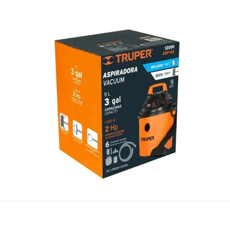 Aspiradora De Solidos y Liquidos 3 Galones/11 Litros Truper