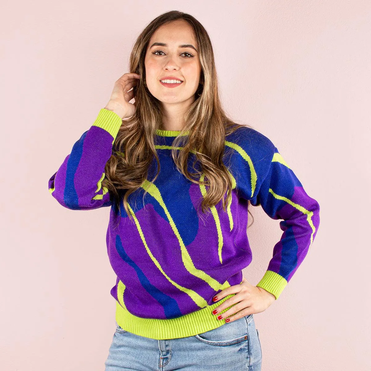 Buzo detalles de llamas color morado, para dama