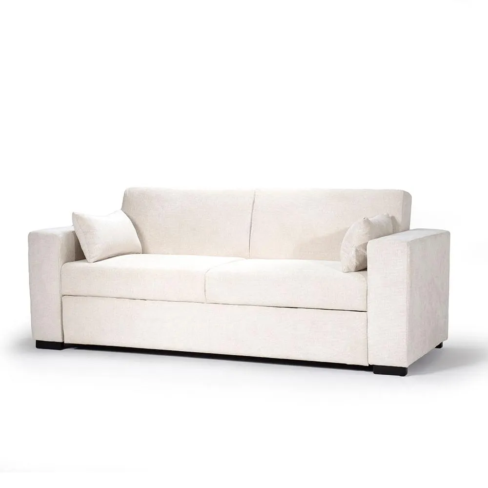 Sofácama Cajón Olwen (140CM) Tela Beige/Crema