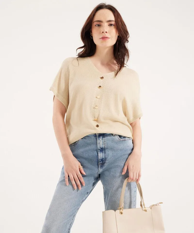 Blusa Tejida con Escote en V