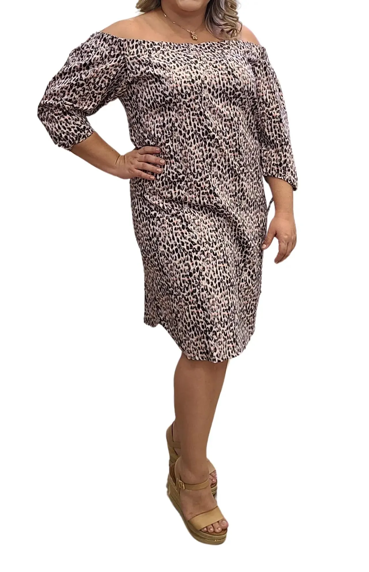 Vestido Estampado Abstracto Talla Grande