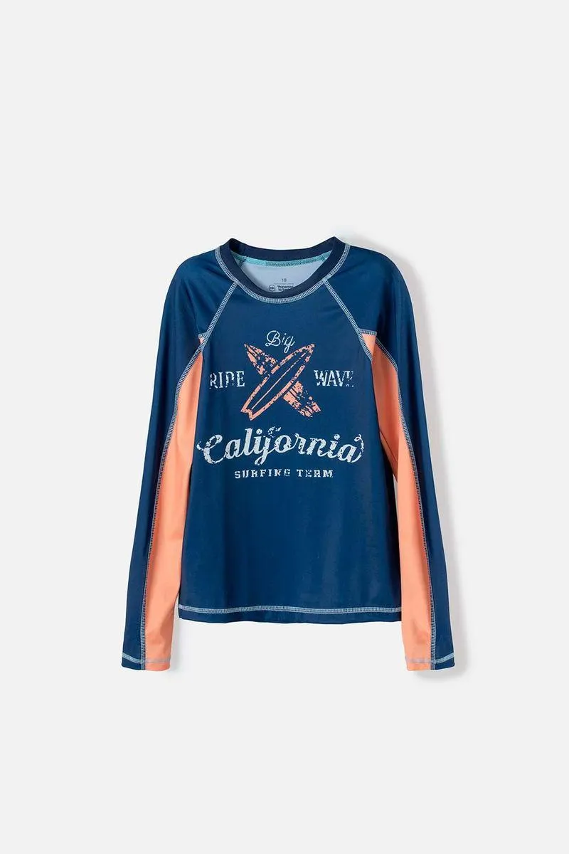 Camiseta de Baño Mic manga larga azul para niño