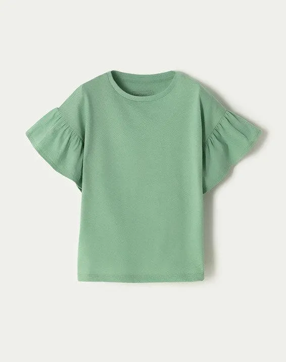 camiseta leda verde 9-12m