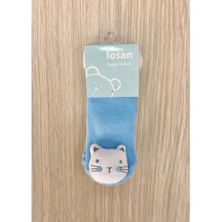 MEDIAS CON SONAJERO GATITOS NIÑO AZUL LOSAN REF 11W-R003