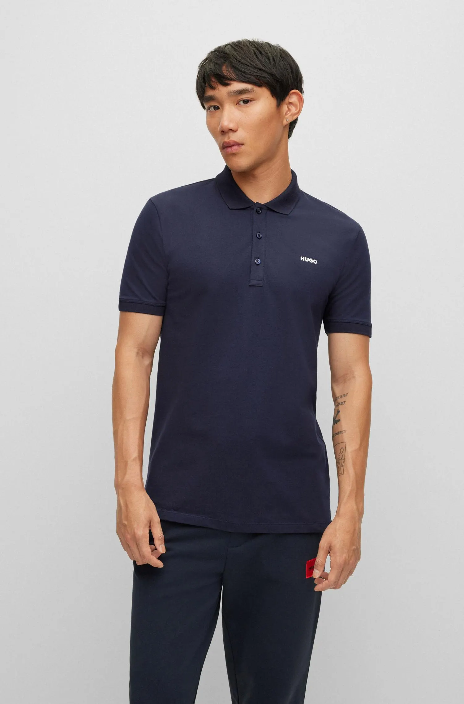 Polo De Algodón Con Logo Hombre