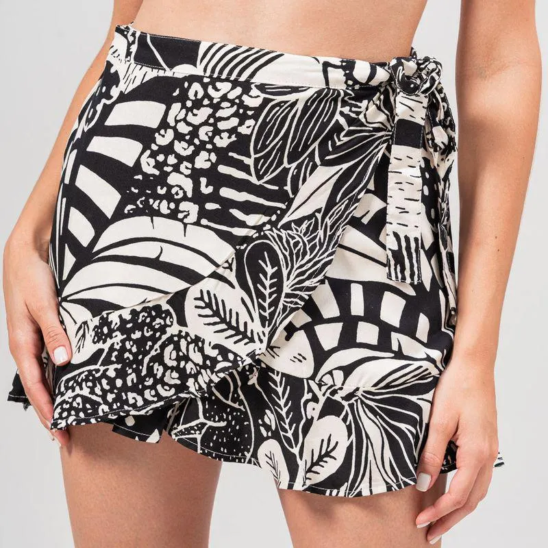 Falda Linea A Corta Talle Alto Krow