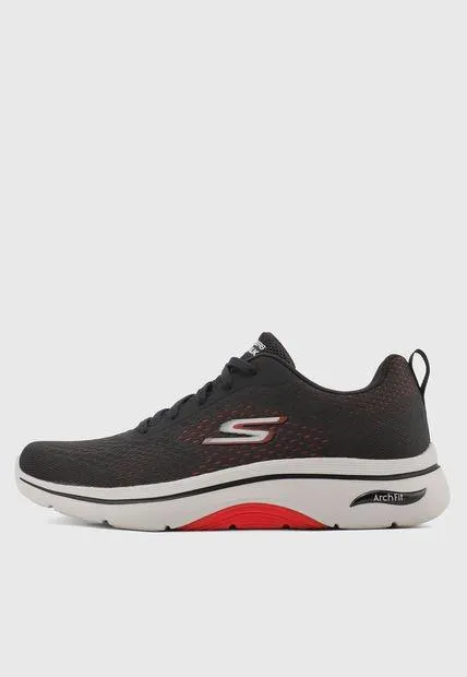 Tenis Walking Negro-Gris-Rojo SKECHERS Go walk Arch Fit 2.0 - Idyllic 2