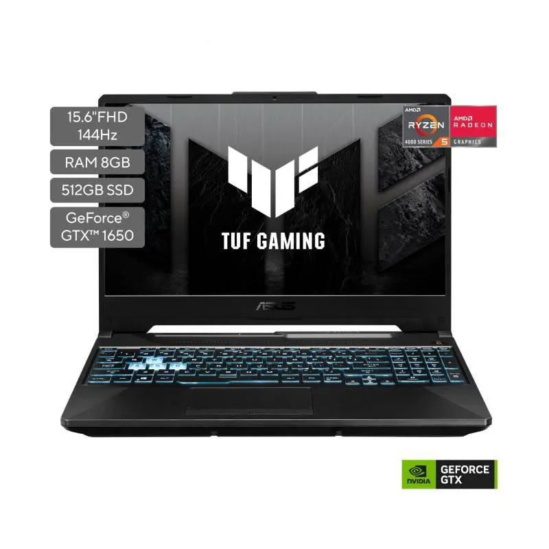 Portátil Gamer Asus TUF A15 15.6 Pulgadas AMD RYZEN R5 8GB 512GB NVIDIA GEFORCE GTX 1650