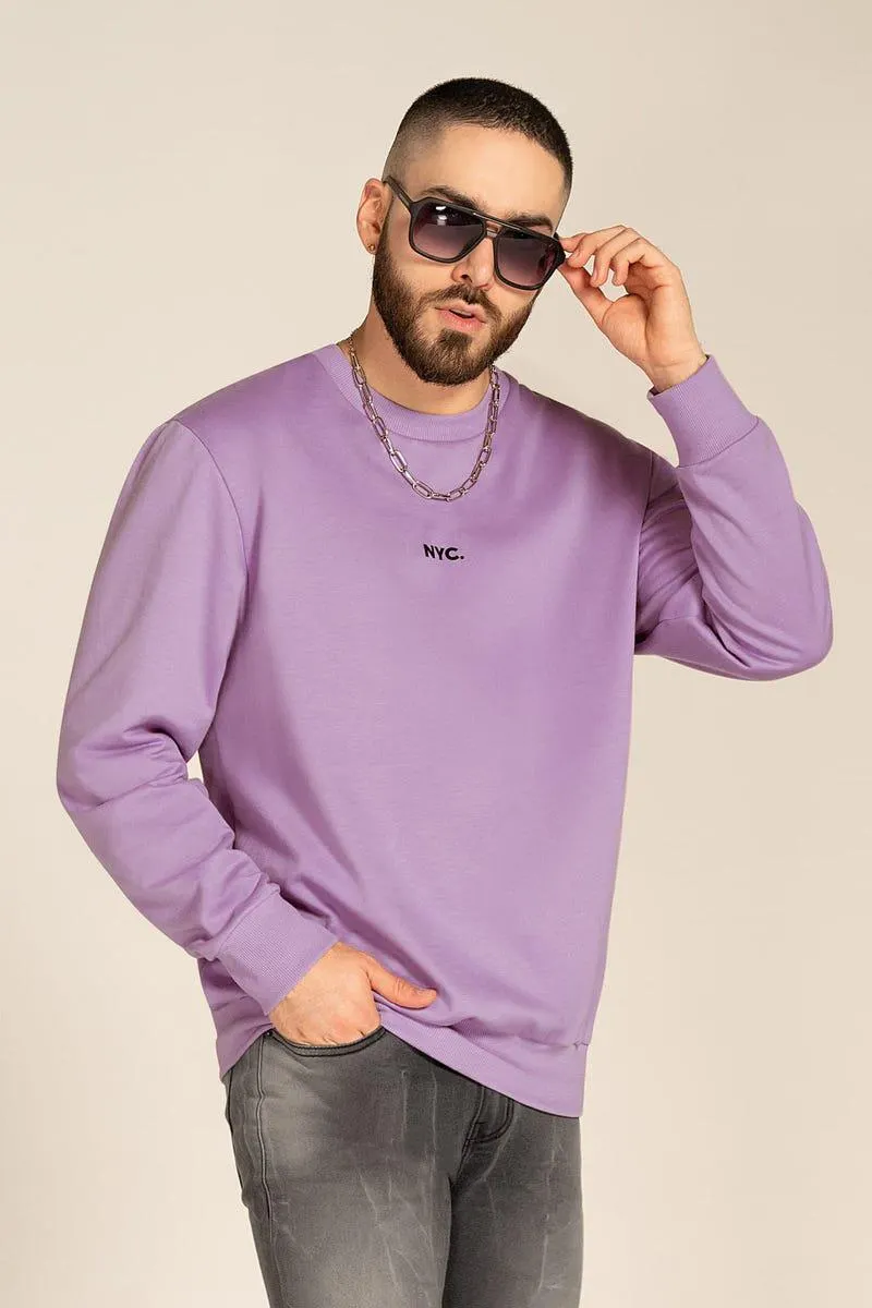 BUZO MANGA LARGA BURDA PERCHADA Lila