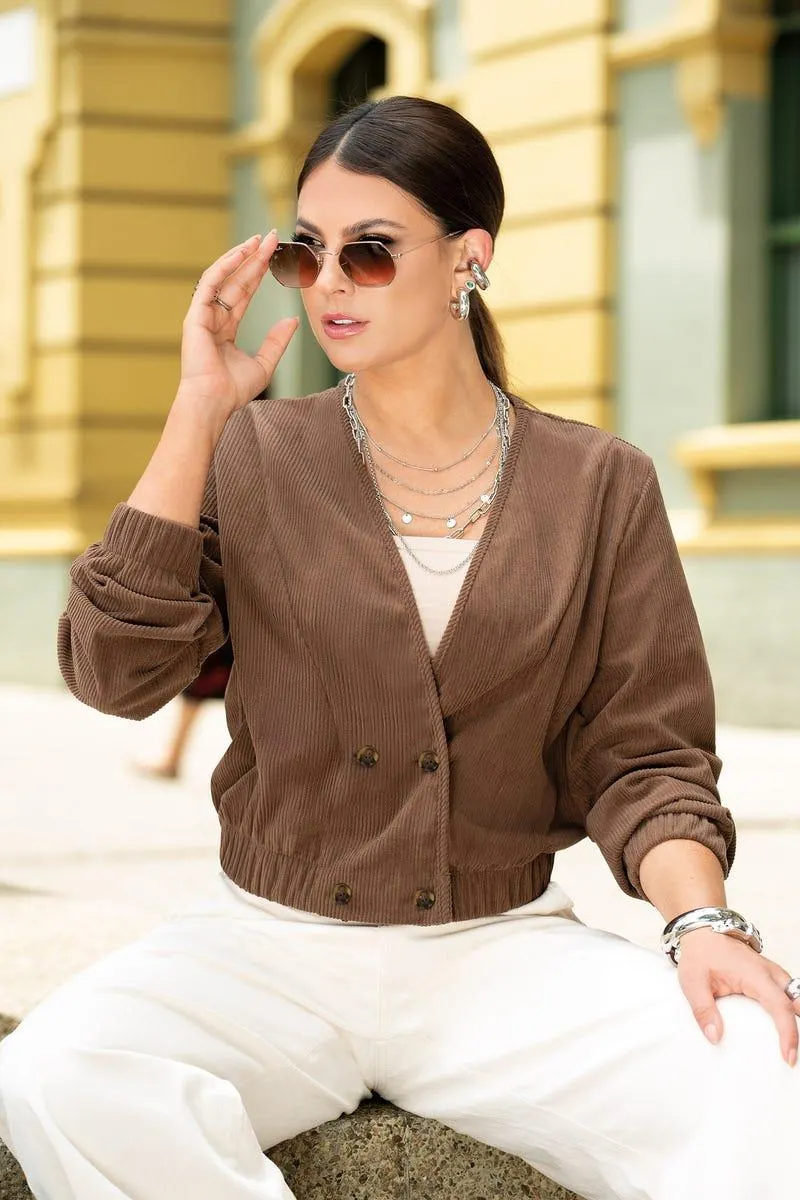 CHAQUETA MANGA LARGA Café