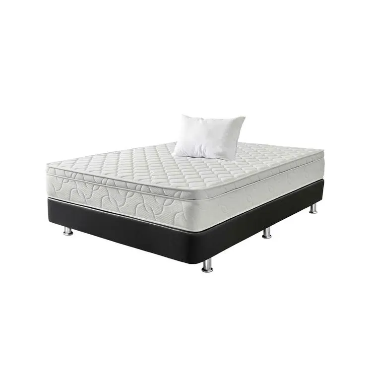 Combo Colchón FANTASIA Doble Active 140 x 190 cm + 1 Basecama Negra + 1 Almohada