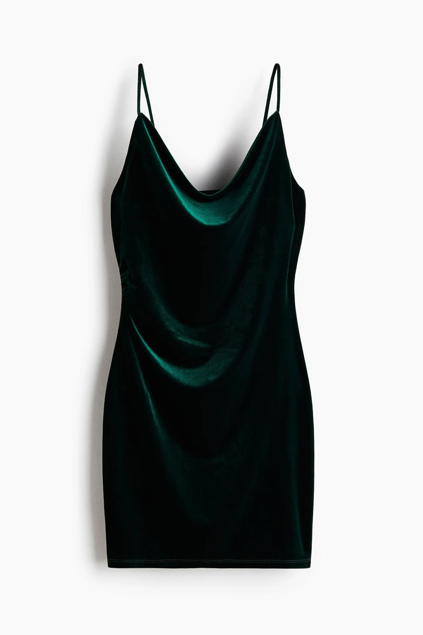 Vestido drapeado con tiras delgadas