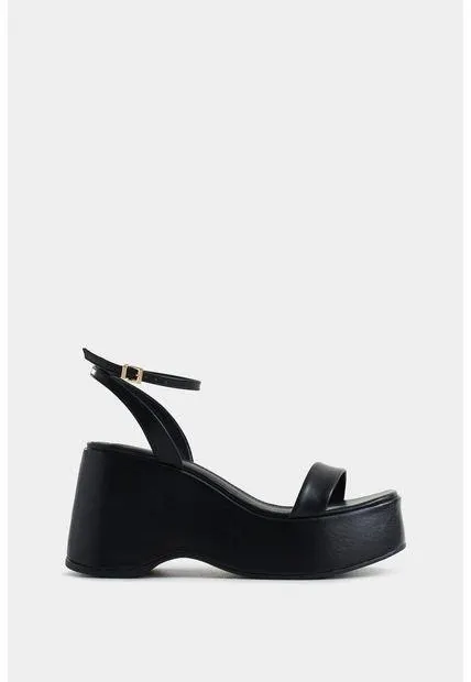 Sandalia Plataforma San Joaquin De Cuero Para Mujer Ajuste Al Tobillo Sandalia Plataforma San Joaquin De Cuero Para Mujer Ajuste Al Tobillo Negro 39 Vélez