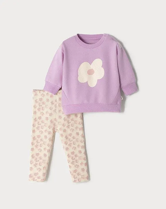 conjunto buzo + pantalón barbara lila estampado 3-6m