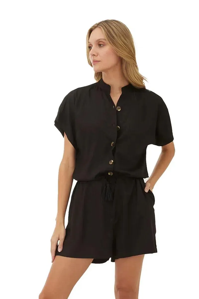 Enterizo Corto Negro para mujer Hazel