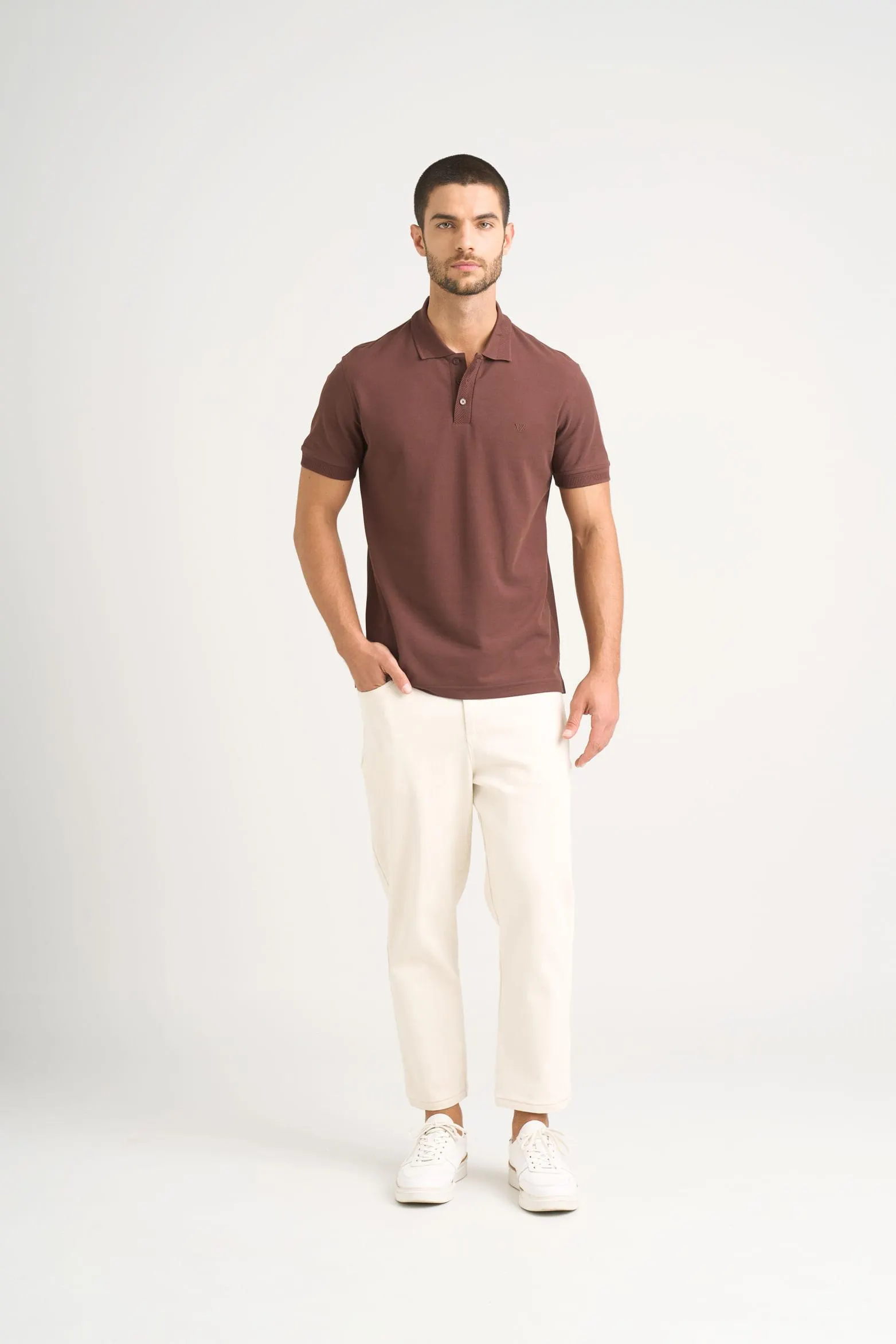 Polo para hombre semi fit detalle jacquard