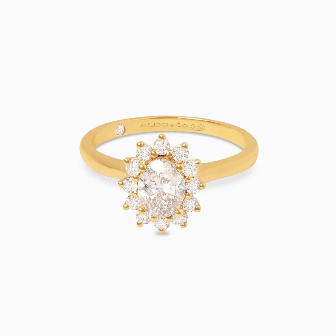 Solitario en oro amarillo de 18K modelo Lady Di