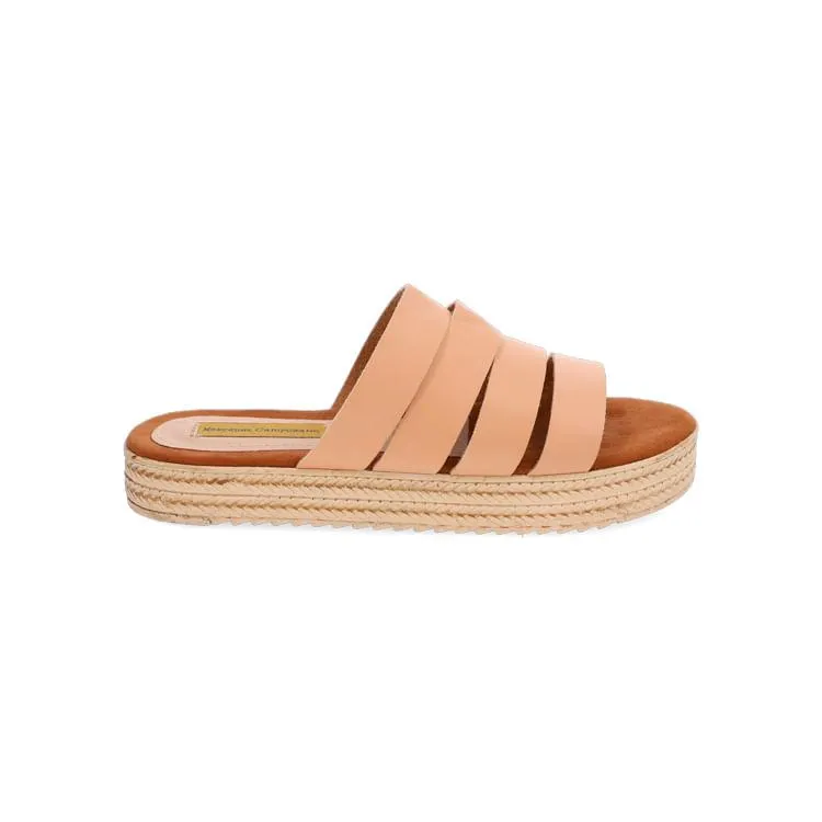 Sandalia plana beige para mujer policarpa