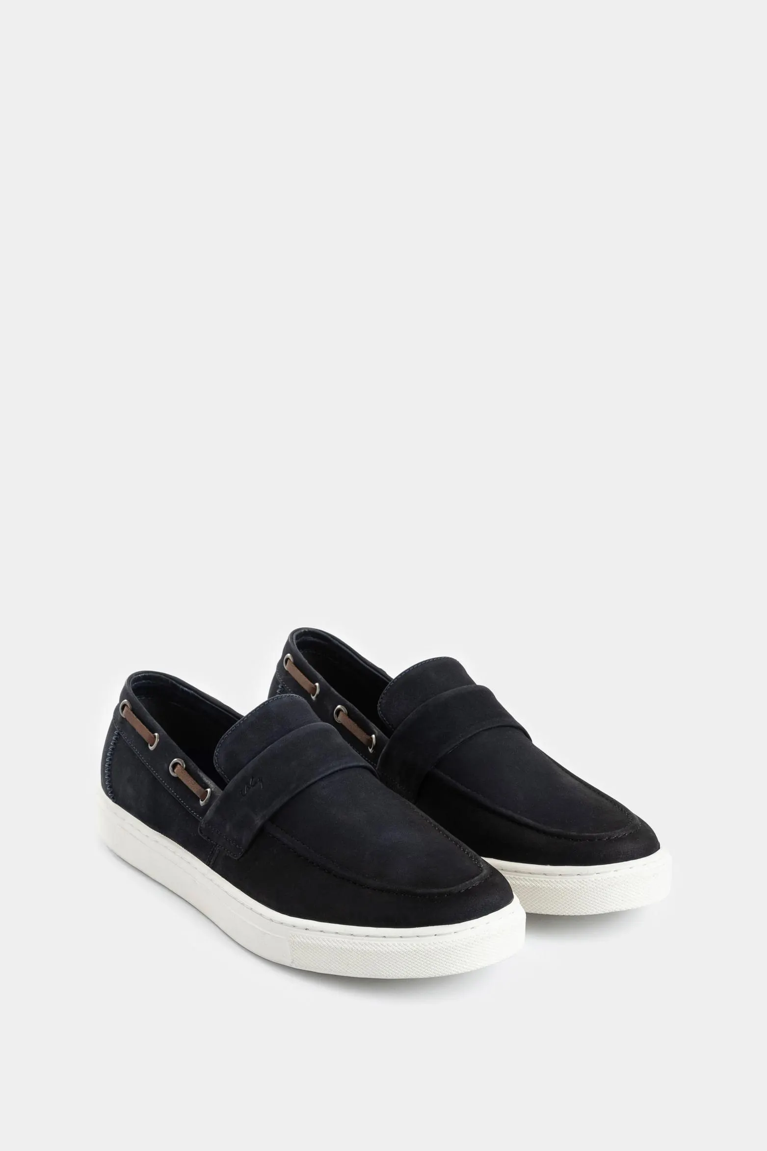 Mocasines Brescia de cuero gamuzado para hombre efecto envejecido