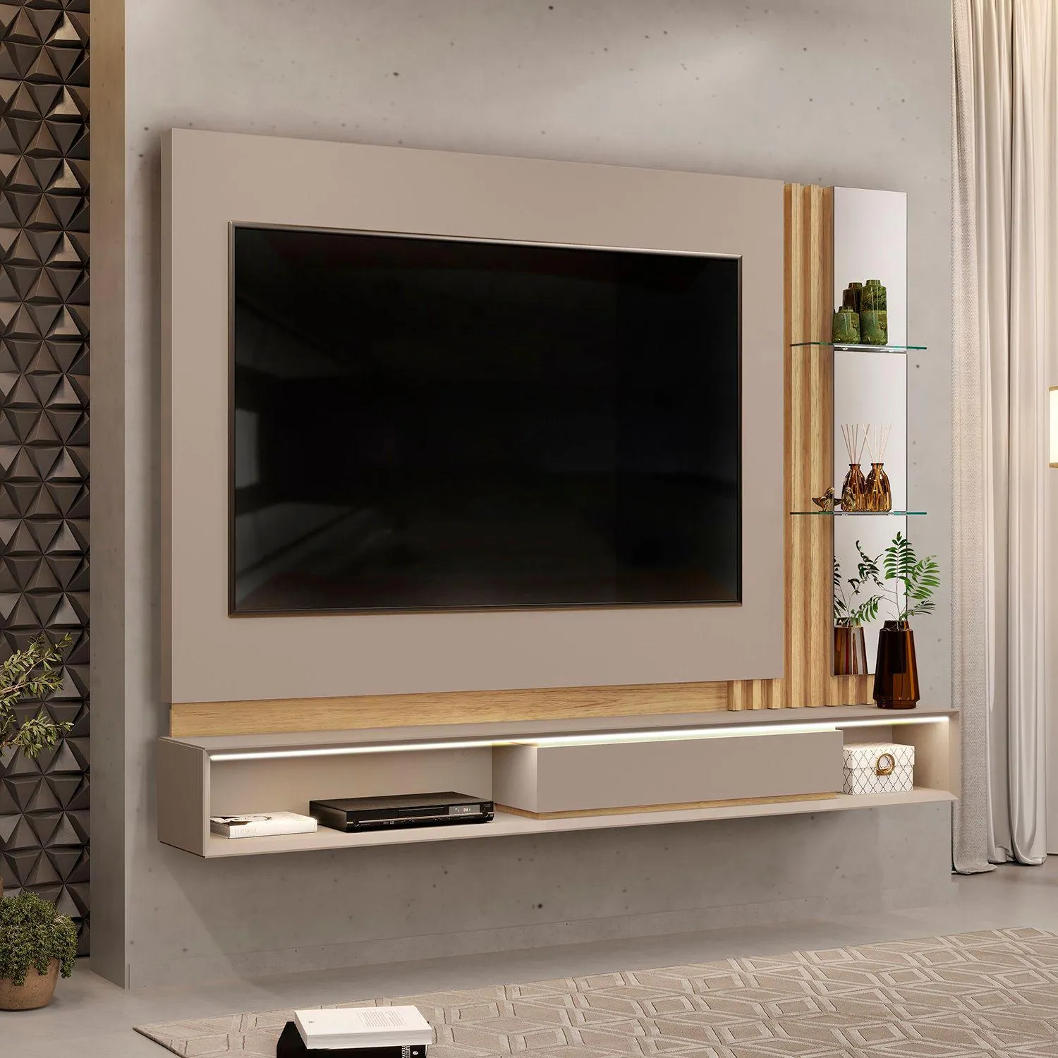 Panel de Tv Noah Gris, Natural