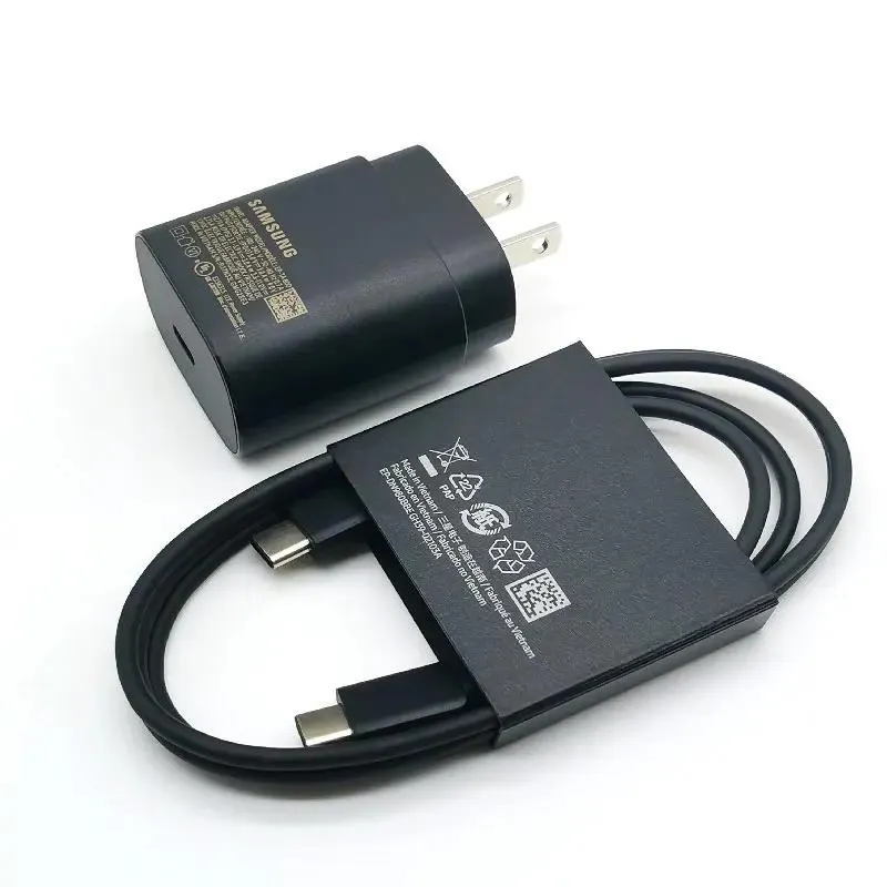 For Samsung Z Flip Fold 6 5 4 3 2 PD Charger 25W US Super Fast Charge Adapter For Galaxy S24 S23 S22 S21 S20 Note 20 Ultra 10 FE