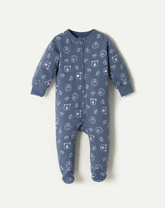 pijama cascabel niño azul estampado 9-12m