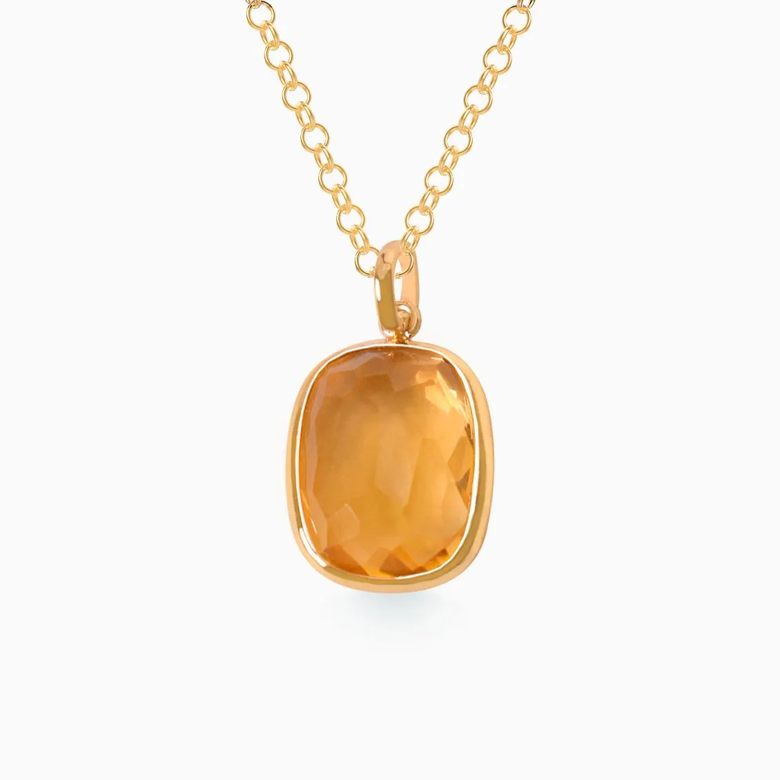 Dije en oro amarillo de 18K con citrino