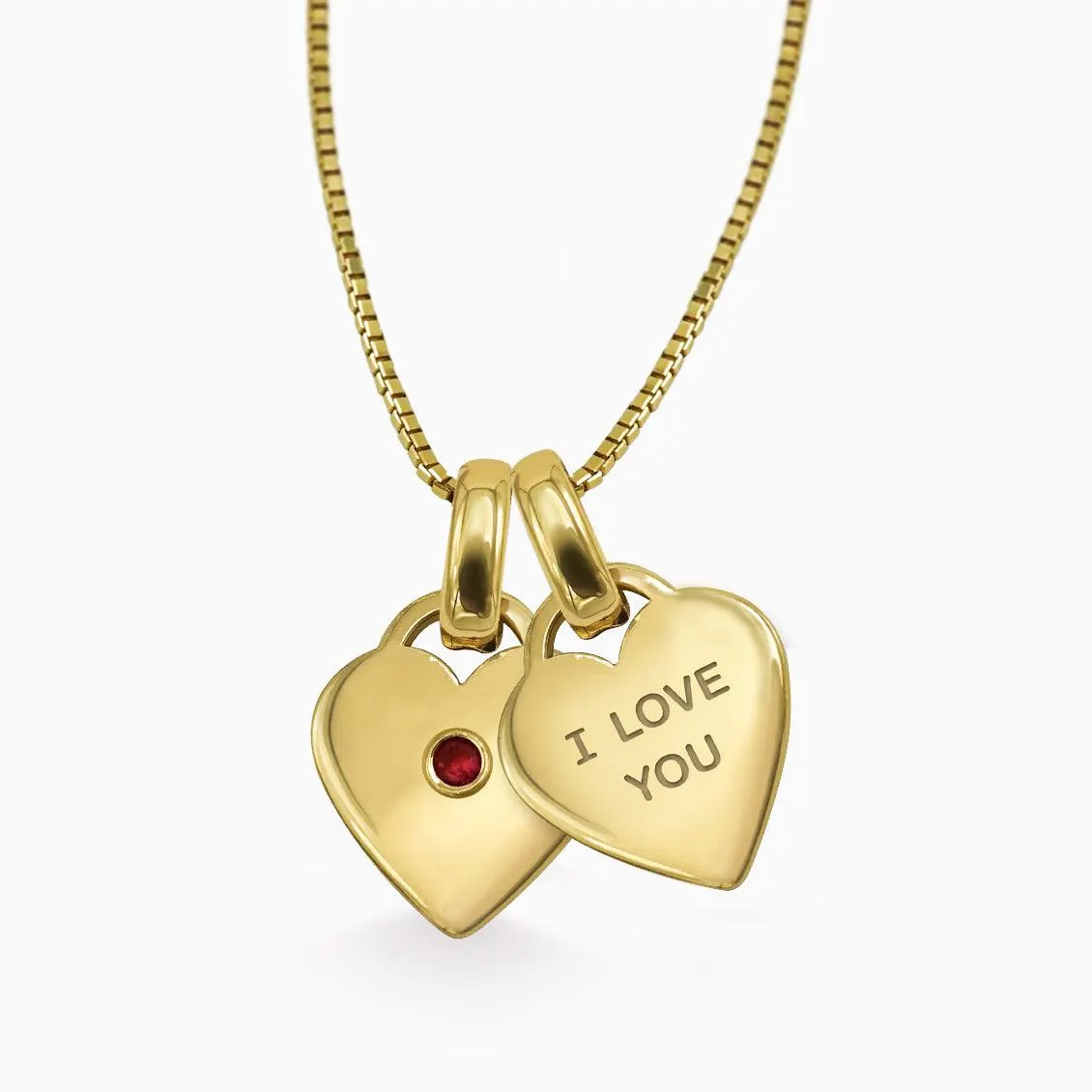 Dije en oro amarillo de 18K en forma de corazón
