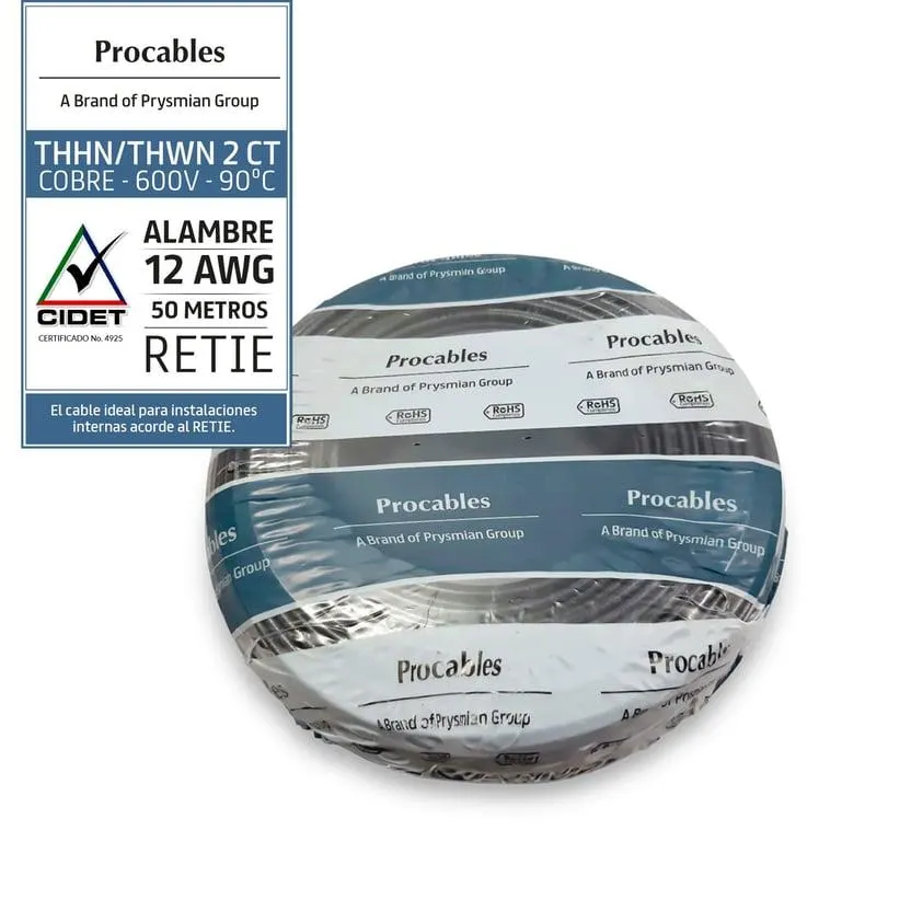 Alambre #12 50m Negro