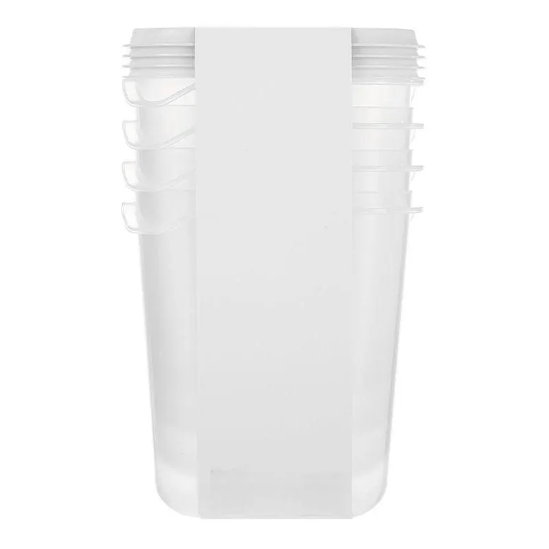 Contenedor De Plastico 1100Ml 4 Pzas Recipientes Blancos