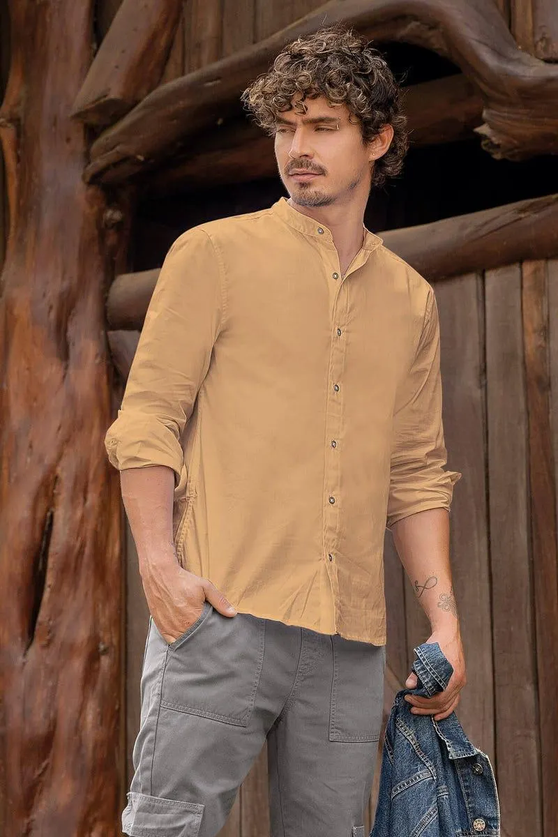 CAMISA MANGA LARGA Café