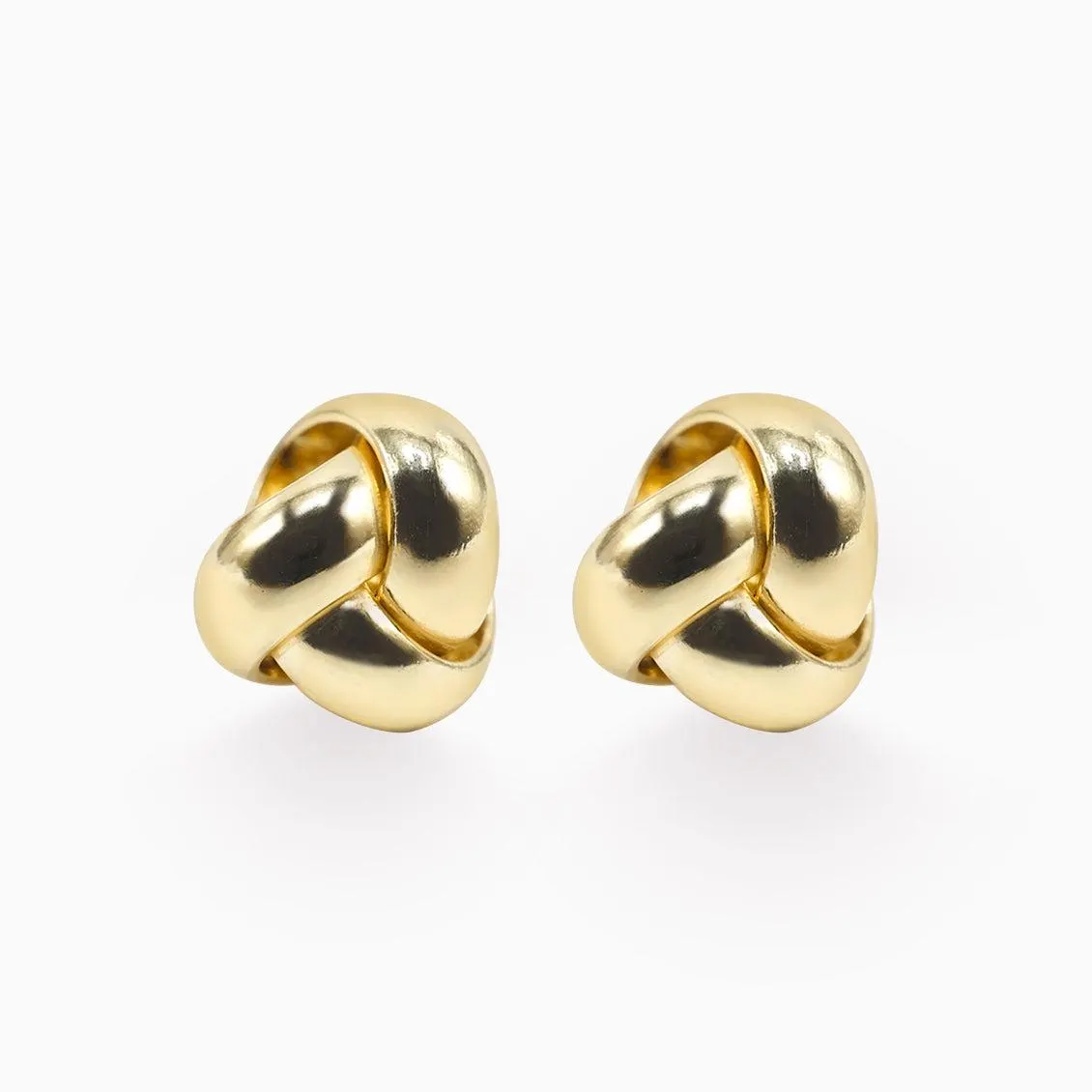 Aretes en oro amarillo de 18K en forma de nudo