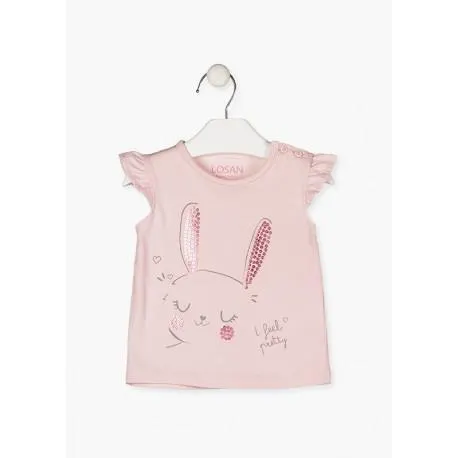 CAMISETA ROSADA GATITO BABY NIÑA LOSAN REF 118-1201