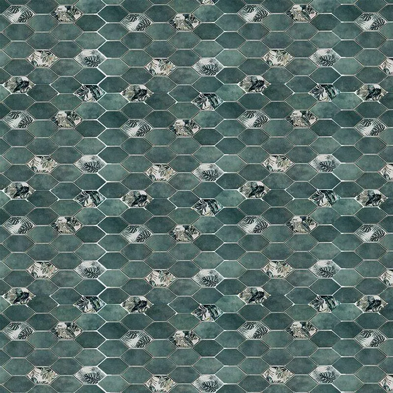 Decorados Para Pared Estilo Mosaico Selvatic 25x27.8 Verde