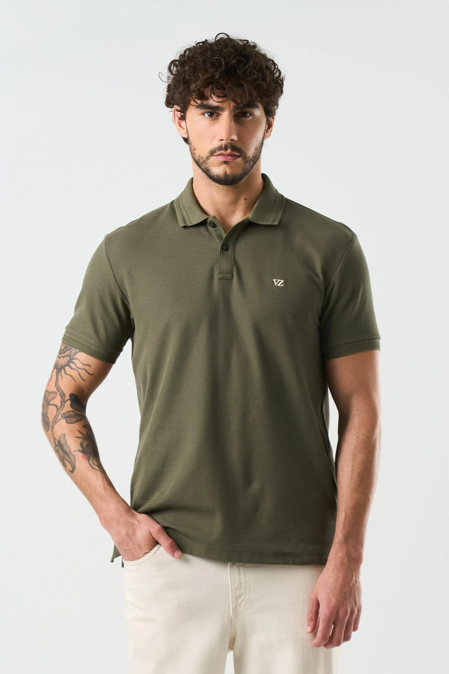 Polo manga corta Essential para hombre textura
