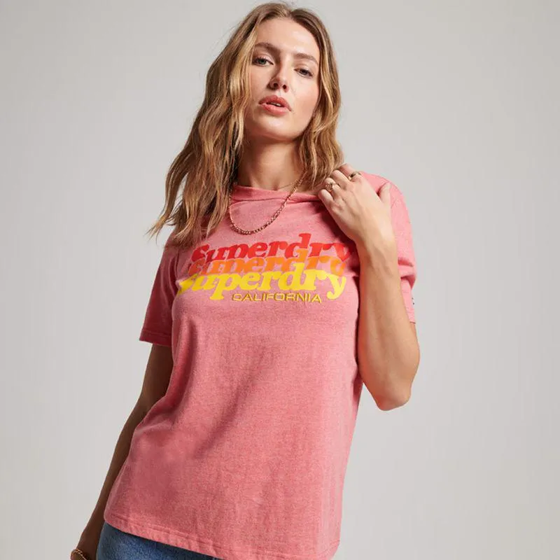 Camiseta Manga Corta Para Mujer Vintage Scripted Infill Superdry 55631