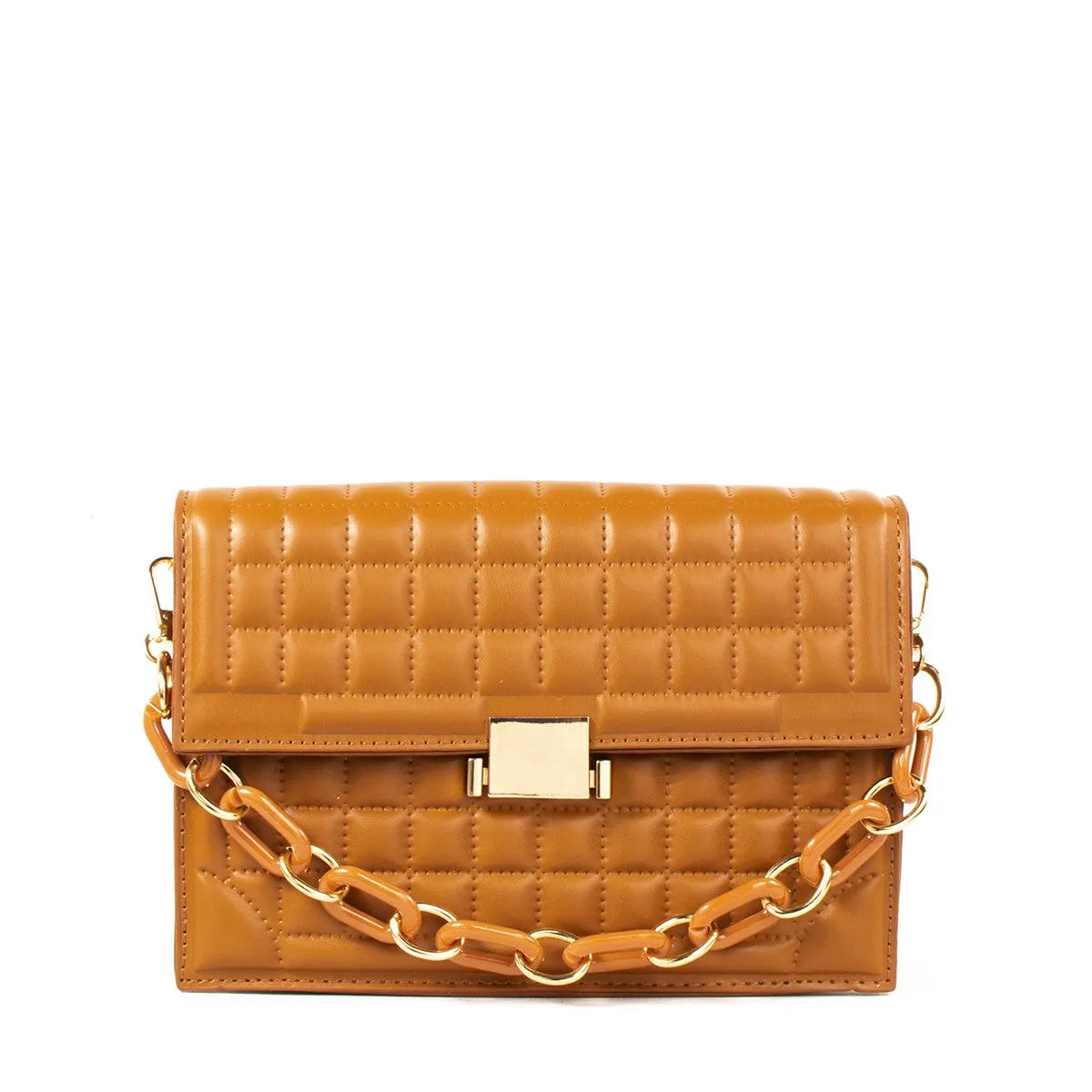 Bolso tipo bandolera color café texturizado, para dama