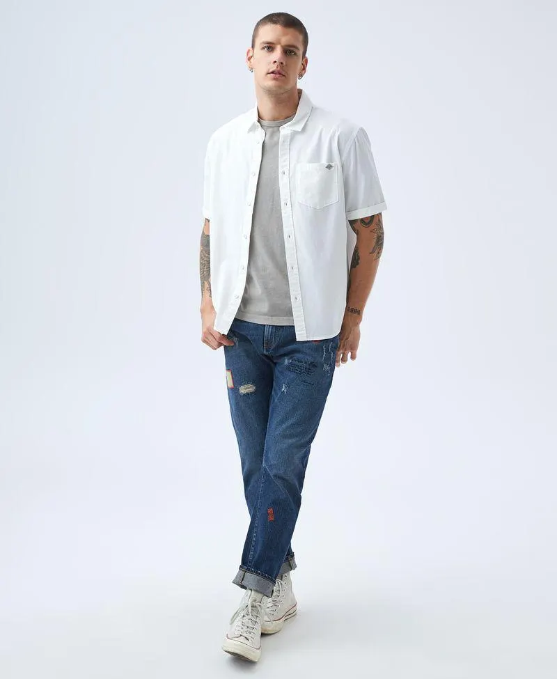 Camisa clásica con bolsillo para hombre