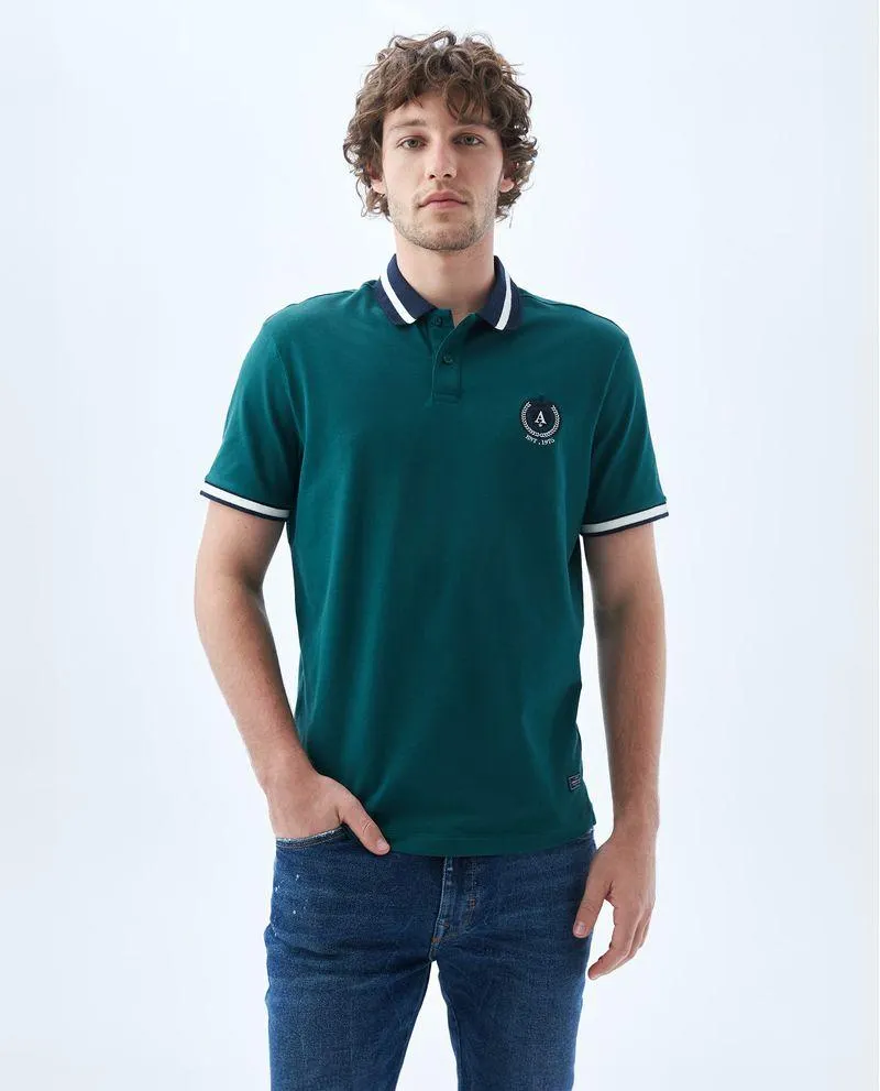 Polo con mini bordado decorativo para hombre