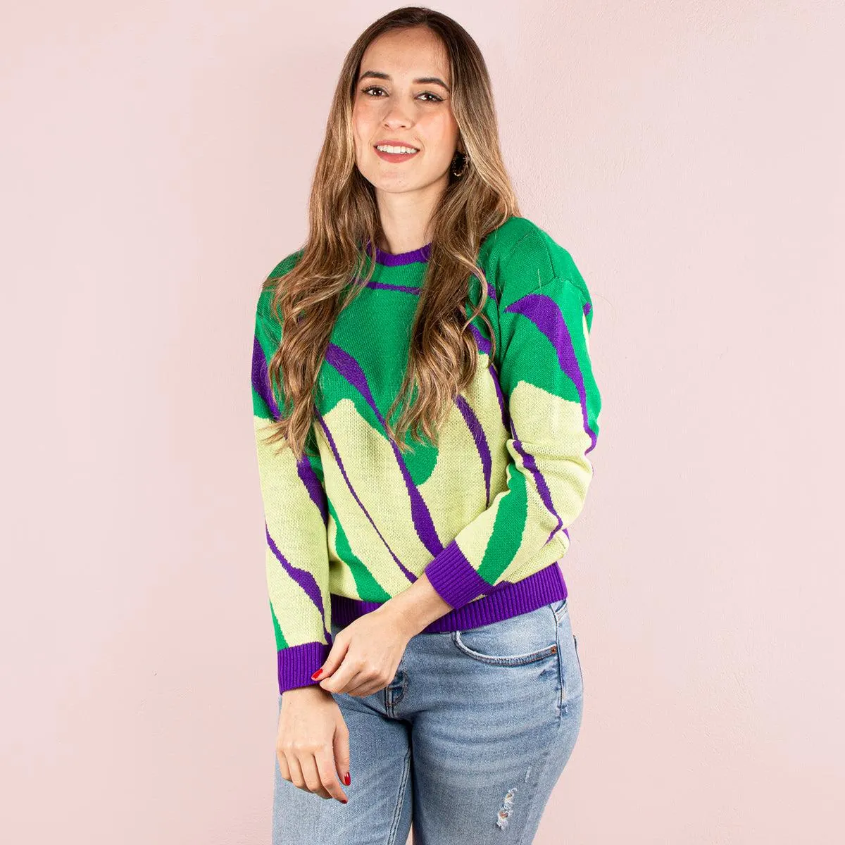 Buzo detalles de llamas color verde, para dama