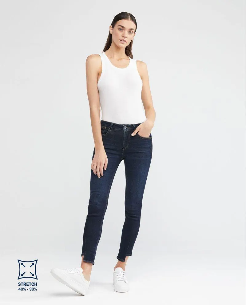 Jean de Mujer High Rise, Cosmo, Bota Skinny - Azul Ultra Oscuro