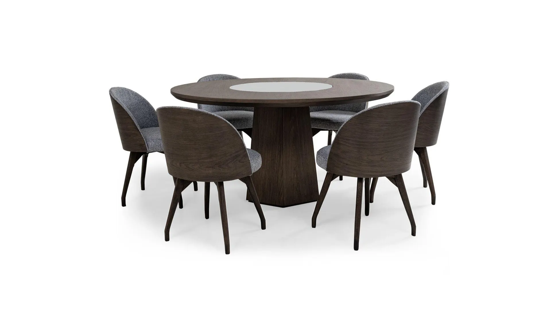 Mesa De Comedor Milano Giratoria + 6 Sillas Eros