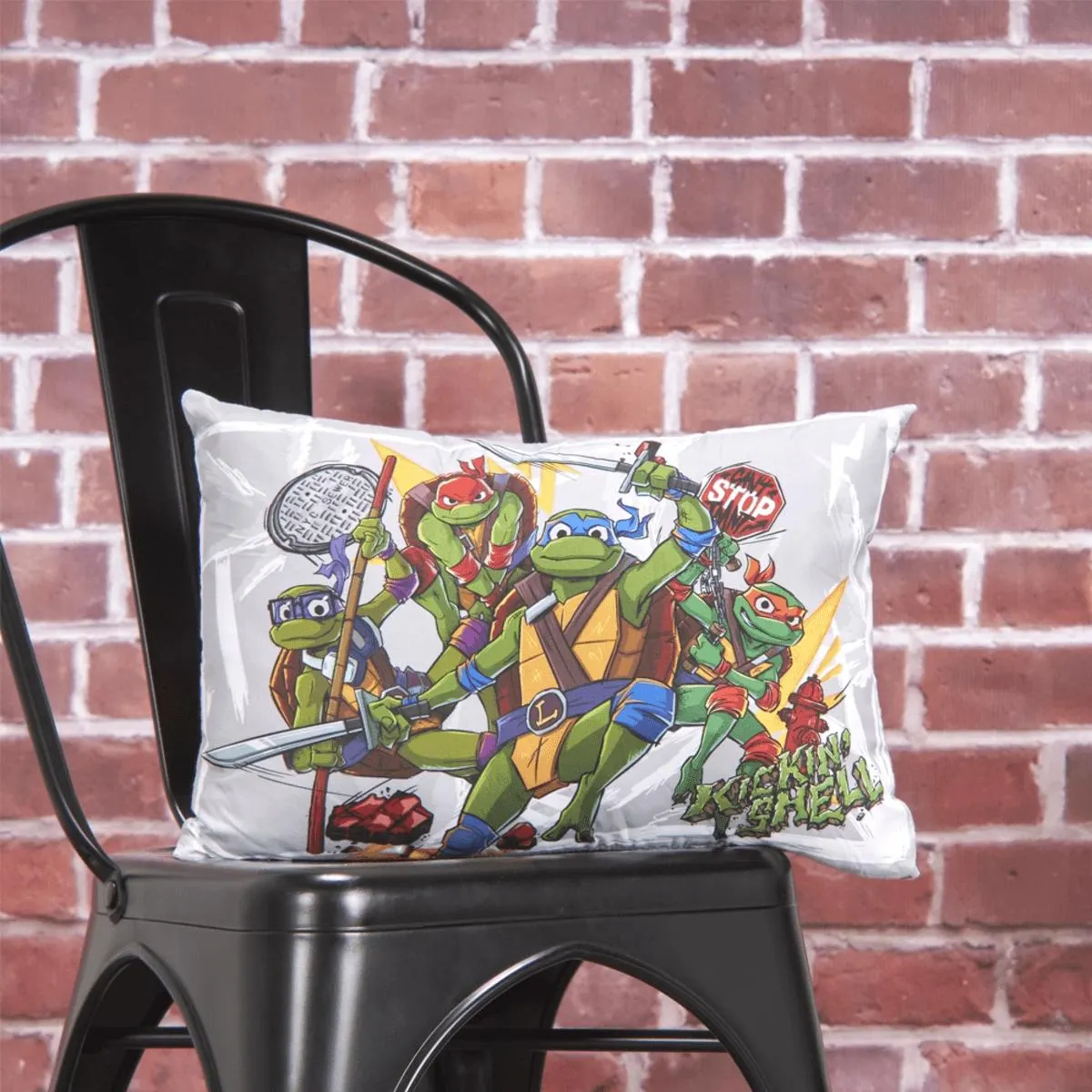 Cojín microfibra estampado rotativo tortugas ninja 30 x 45 cm