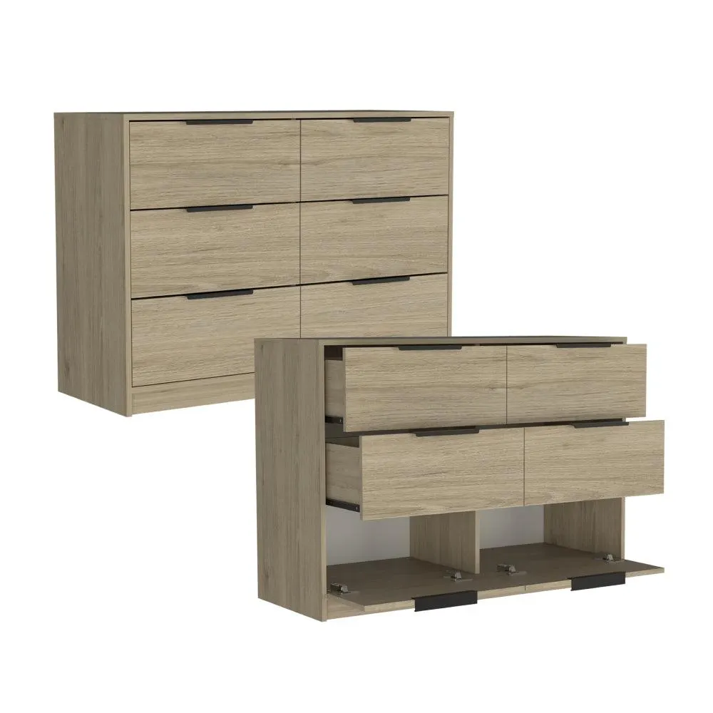 Organizador wesley, beige y blanco, con cuatro cajones x2