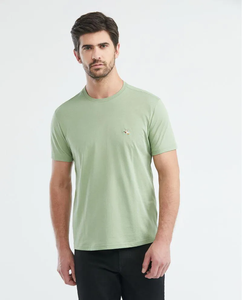 Camiseta Básica de Hombre, Slim Fit Cuello Redondo - Algodón Pima