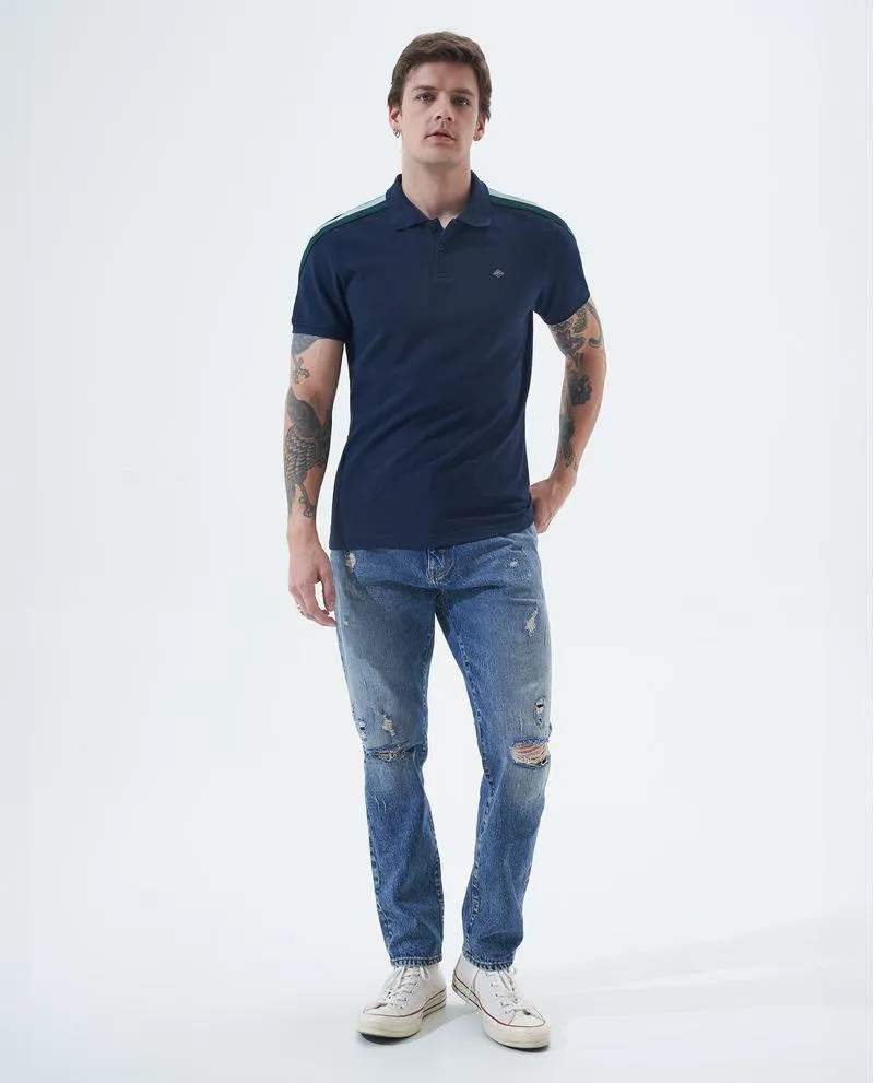 Polo en bloques de color para hombre