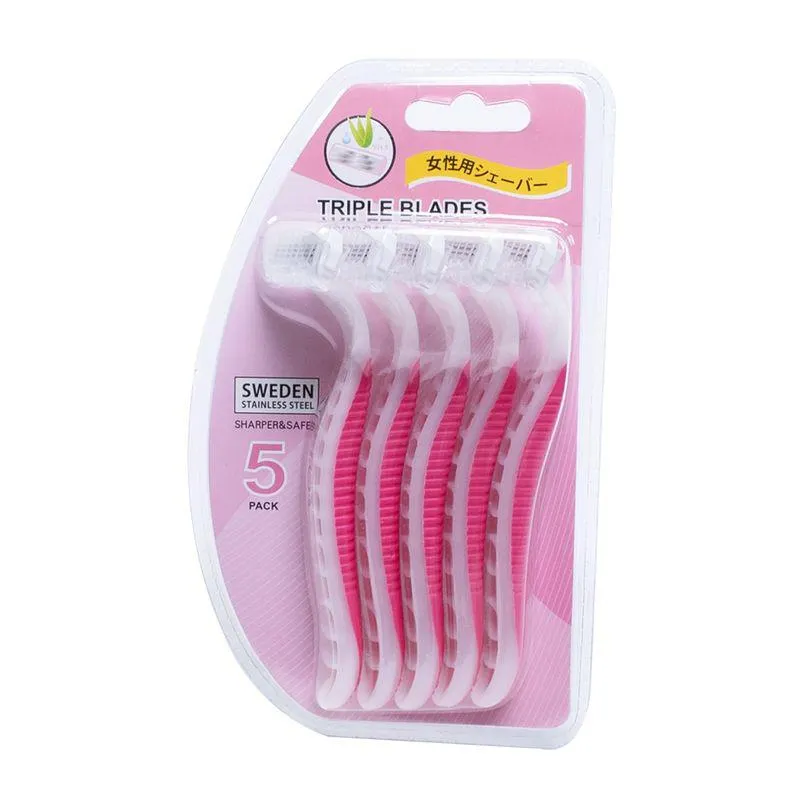 Paquete De Maquinas de Afeitar, Para Mujer De 3 Hojas 5Pzas, Rosa